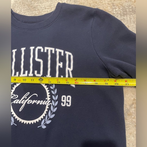 Hollister California Crew Neck Soft Sweatshirt NavyBlue White Logo1999 Large Y2K - Picture 4 of 7